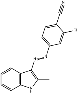 2-chloro-4-[(2-methyl-1H-indol-3-yl)azo]benzonitrile Struktur