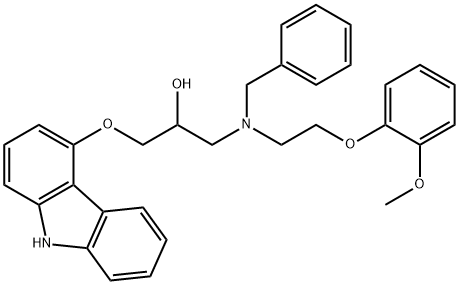 (2RS)-1-{ベンジル[2-(2-メトキシフェノキシ)エチル]アミノ}-3-(9H-カルバゾール-4-イルオキシ)-2-プロパノール