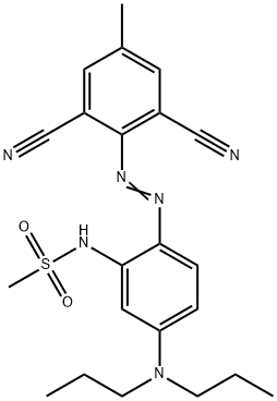 N-[2-[(2,6-dicyano-p-tolyl)azo]-5-(dipropylamino)phenyl]methanesulphonamide Struktur