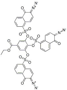 ethyl 3,4,5-tris[[(6-diazo-5,6-dihydro-5-oxo-1-naphthyl)sulphonyl]oxy]benzoate  Struktur