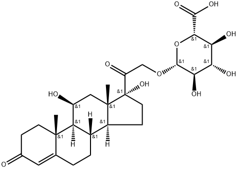 [2-[(8S,9S,10R,11R,13S,14S,17R)-11,17-dihydroxy-10,13-dimethyl-3-oxo-2 ,6,7,8,9,11,12,14,15,16-decahydro-1H-cyclopenta[a]phenanthren-17-yl]-2 -oxo-ethyl] (2S,3S,4S,5R)-2,3,4,5-tetrahydroxy-6-oxo-hexanoate Struktur