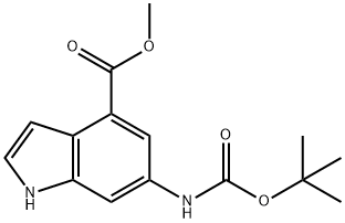 METHYL 6-N-BOC-AMINOINDOLE-4-CARBOXYLATE Struktur