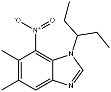 1H-Benzimidazole, 1-(1-ethylpropyl)-5,6-dimethyl-7-nitro- Struktur