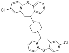 1,4-Bis(2-chloro-10,11-dihydrodibenzo(b,f)thiepin-10-yl)piperazine Struktur