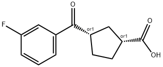 CIS-3-(3-FLUOROBENZOYL)CYCLOPENTANE-1-CARBOXYLIC ACID Struktur