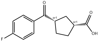 CIS-3-(4-FLUOROBENZOYL)CYCLOPENTANE-1-CARBOXYLIC ACID Struktur