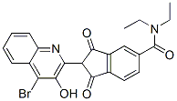 2-(4-bromo-3-hydroxy-2-quinolyl)-N,N-diethyl-2,3-dihydro-1,3-dioxo-1H-indene-5-carboxamide Struktur