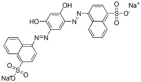 disodium 4,4'-[(4,6-dihydroxy-1,3-phenylene)bis(azo)]bisnaphthalene-1-sulphonate  Struktur