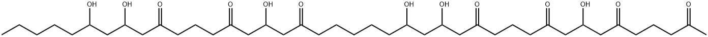 8,16,18,26,34,36-Hexahydroxy-2,6,10,14,24,28,32-hentetracontaneheptone Struktur