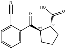 TRANS-2-(2-CYANOBENZOYL)CYCLOPENTANE-1-CARBOXYLIC ACID Struktur