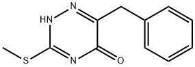 6-Benzyl-3-(methylsulfanyl)-1,2,4-triazin-5(2H)-one Struktur