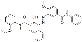 N-(2-Ethoxyphenyl)-3-hydroxy-4-[2-methoxy-5-(phenylcarbamoyl)phenylazo]-2-naphthamide Struktur