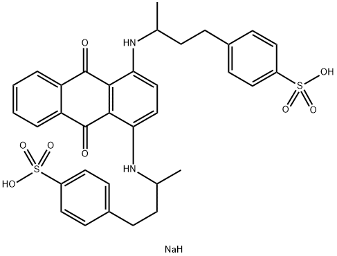 disodium 4,4'-[(9,10-dihydro-9,10-dioxo-1,4-anthrylene)bis[imino(3-methylpropane-1,3-diyl)]]bis(benzenesulphonate) Struktur