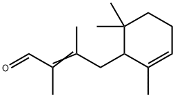 2,3-Dimethyl-4-(2,6,6-trimethyl-2-cyclohexen-1-yl)-2-butenal Struktur