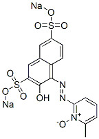 6-Methyl-2-[2-hydroxy-3,6-bis(sodiosulfo)-1-naphtylazo]pyridine 1-oxide Struktur