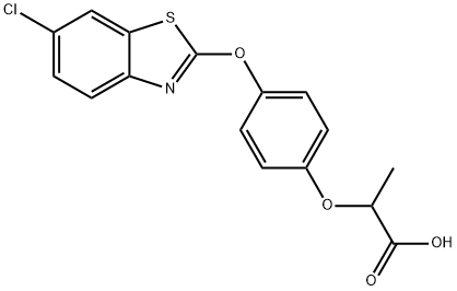 2-[4-(6-chlorobenzothiazol-2-yl)oxyphenoxy]propanoic acid Struktur