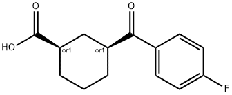 CIS-3-(4-FLUOROBENZOYL)CYCLOHEXANE-1-CARBOXYLIC ACID Struktur