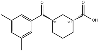 CIS-3-(3,5-DIMETHYLBENZOYL)CYCLOHEXANE-1-CARBOXYLIC ACID Struktur