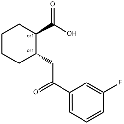 TRANS-2-[2-(3-FLUOROPHENYL)-2-OXOETHYL]CYCLOHEXANE-1-CARBOXYLIC ACID Struktur