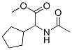 Cyclopentaneacetic acid, -alpha--(acetylamino)-, methyl ester (9CI) Struktur