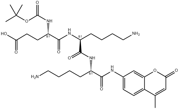 BOC-GLU-LYS-LYS-MCA Struktur