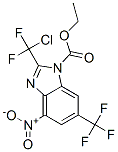 2-(Chlorodifluoromethyl)-4-nitro-6-(trifluoromethyl)-1H-benzimidazole-1-carboxylic acid ethyl ester Struktur