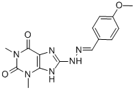 p-Methoxybenzaldehyde (1,3-dimethylxanthin-8-yl)hydrazone Struktur