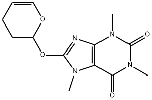 3,7-Dihydro-8-[(3,4-dihydro-2H-pyran-2-yl)oxy]-1,3,7-trimethyl-1H-purine-2,6-dione Struktur