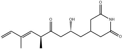 4-[(2R,5S,6E)-2-hydroxy-5,7-dimethyl-4-oxo-nona-6,8-dienyl]piperidine- 2,6-dione Struktur