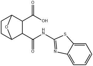 3-[N-(2-Benzothiazolyl)carbamoyl]-7-oxabicyclo[2.2.1]heptane-2-carboxylic acid Struktur