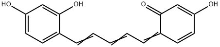 6-[5-(2,4-Dihydroxyphenyl)-2,4-pentadienylidene]-3-hydroxy-2,4-cyclohexadien-1-one Struktur