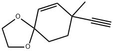 8-Ethynyl-8-methyl-1,4-dioxaspiro(4,5)-dec-6-ene Struktur