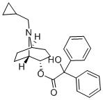 [1S,5R,(+)]-8-Cyclopropylmethyl-8-azabicyclo[3.2.1]octane-2β-ol diphenylhydroxyacetate Struktur