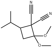 2,2-Dimethoxy-4-(1-methylethyl)-1,1-cyclobutanedicarbonitrile Struktur