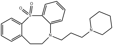 6,7-Dihydro-5-(3-piperidinopropyl)-5H-dibenzo[b,g][1,4]thiazocine 12,12-dioxide Struktur