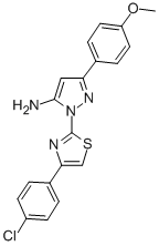 1-(4-(4-Chlorophenyl)-2-thiazolyl)-3-(4-methoxyphenyl)-1H-pyrazol-5-am ine Struktur