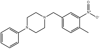 2-Methyl-5-(N-phenylpiperazinomethyl)nitrobenzene Struktur