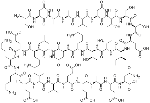 H-SER-ASP-ALA-ALA-VAL-ASP-THR-SER-SER-GLU-ILE-THR-THR-LYS-ASP-LEU-LYS-GLU-LYS-LYS-GLU-VAL-VAL-GLU-GLU-ALA-GLU-ASN-OH Struktur