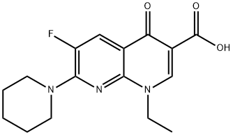 1-ETHYL-6-FLUORO-4-OXO-7-PIPERIDIN-1-YL-1,4-DIHYDRO-[1,8]NAPHTHYRIDINE-3-CARBOXYLIC ACID Struktur