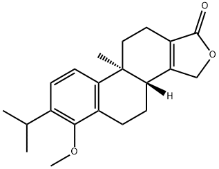 Phenanthro(1,2-c)furan-1(3H)-one, 3b,4,5,9b,10,11-hexahydro-6-methoxy- 9b-methyl-7-(1-methylethyl)-, (3bR-trans)- Struktur