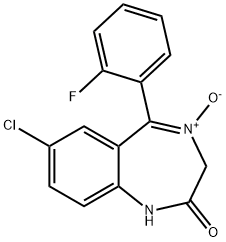 7-Chloro-5-(2-fluorophenyl)-1,3-dihydro-2H-1,4-benzodiazepin-2-one 4-oxide Struktur