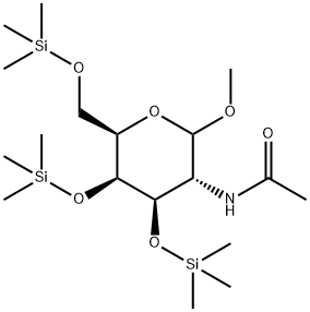 Methyl 2-(acetylamino)-3-O,4-O,6-O-tris(trimethylsilyl)-2-deoxy-D-galactopyranoside Struktur