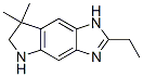 Pyrrolo[2,3-f]benzimidazole, 2-ethyl-1,5,6,7-tetrahydro-7,7-dimethyl- (9CI) Struktur