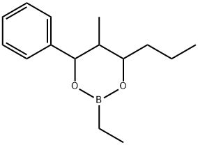 2-Ethyl-5-methyl-6-phenyl-4-propyl-1,3,2-dioxaborinane Struktur