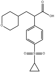 2-(4-CYCLOPROPANESULFONYL-PHENYL)-3-(TETRAHYDRO-PYRAN-4-YL)-PROPIONIC ACID Struktur