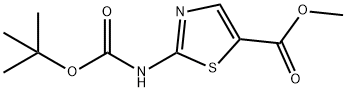 5-Thiazolecarboxylic  acid,  2-[[(1,1-dimethylethoxy)carbonyl]amino]-,  methyl  ester Struktur