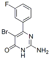 2-amino-5-bromo-6-(3-fluorophenyl)-4(3H)pyrimidinone Struktur