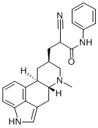 alpha-Cyano-6-methyl-N-phenylergoline-8-beta-propanamide Struktur