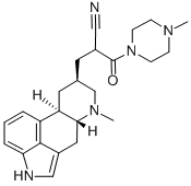 Ergoline-8-beta-propionitrile, 6-methyl-alpha-(4-methyl-1-piperazinylc arbonyl)- Struktur