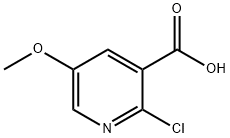 2-chloro-5-Methoxy-3-pyridinecarboxylic acid Struktur